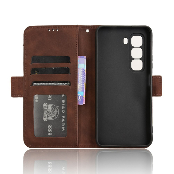 Flip case for Infinix Hot 50 Pro+ 4G, Card Slot, brown