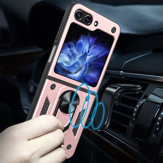 Armor Case for Samsung Galaxy Z Flip5 5G, Nox Case Ring, pink rose gold