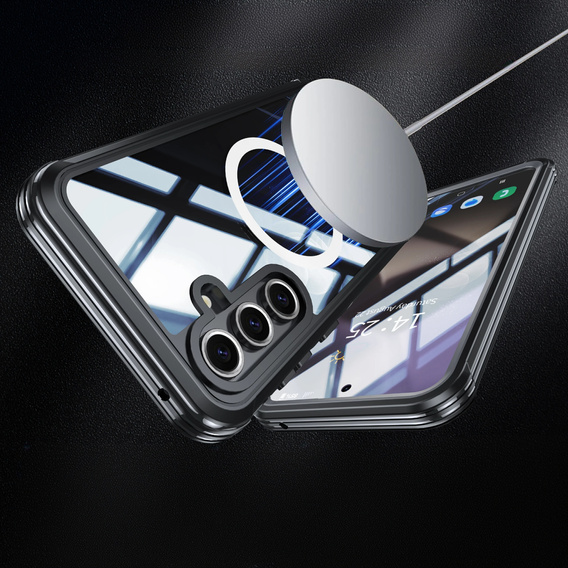 Case for Samsung Galaxy S25+ Plus, Shockproof, with glass, for MagSafe, black