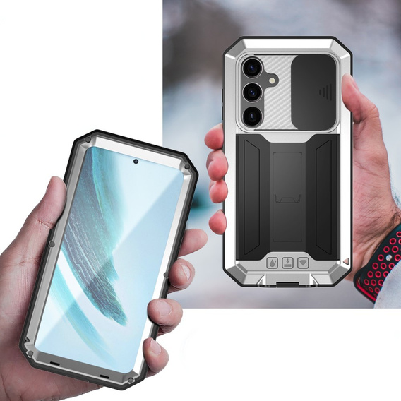 Armored case for Samsung Galaxy S25+ Plus, R-JUST, silver