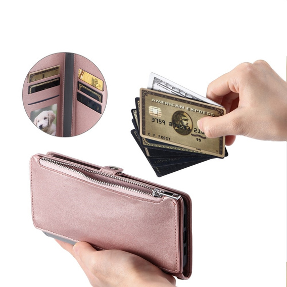 Flip case for Xiaomi Redmi 14C / Xiaomi Poco C75, Wallet Zipper Pocket, pink