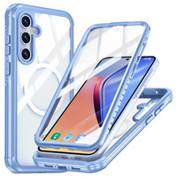 Case for Samsung Galaxy A55 5G, Shockproof, with glass, for MagSafe, blue