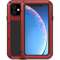 Love Mei Case for iPhone 11, armored with glass, red