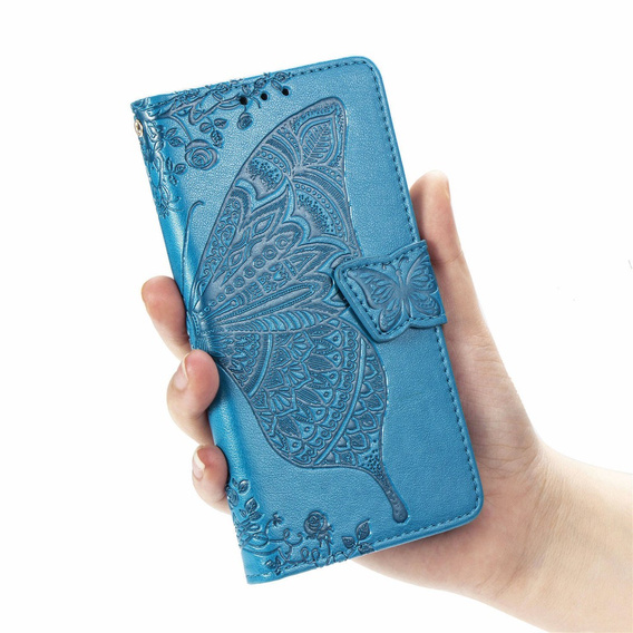 Flip case for Samsung Galaxy A51 4G, Butterfly, blue