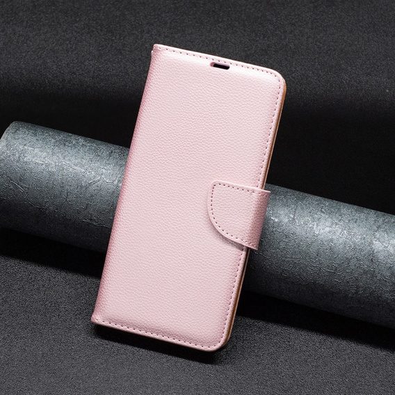 Flip case for Samsung Galaxy A34 5G, Wallet Litchi Magnet, pink rose gold