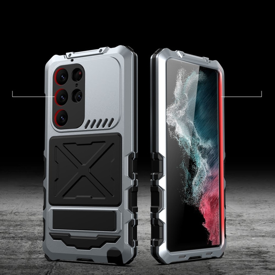 Armored case for Samsung Galaxy S23 Ultra, R-JUST, silver