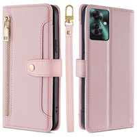 Flip case for Oppo Reno 11F 5G, Wallet Zipper Pocket, pink