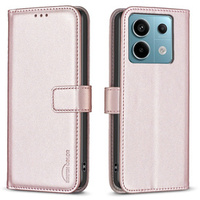 Flip case for Xiaomi Redmi Note 13 Pro 4G / Xiaomi Redmi Note 14S / Xiaomi Poco M6 Pro 4G, BINFEN Wallet, pink