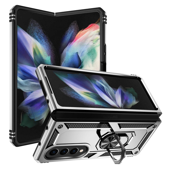 Armor Case for Samsung Galaxy Z Fold 4 5G, Nox Case Ring, silver