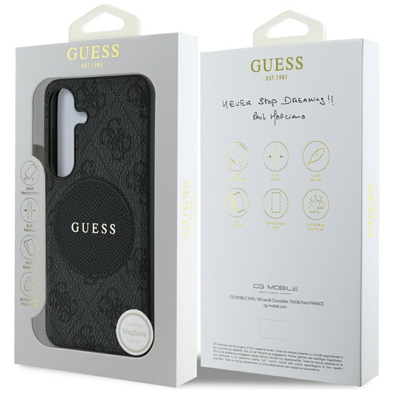 GUESS 4G Circle Classic Logo MagSafe case for Samsung Galaxy S25
