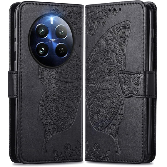 Flip case for Realme 12 Pro 5G / 12 Pro+ 5G, Butterfly, black