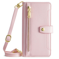 Flip case for Realme 14 Pro+ 5G, Wallet Zipper Pocket, pink