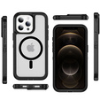 Case with frame for iPhone 12/12 Pro, for MagSafe, transparent / black