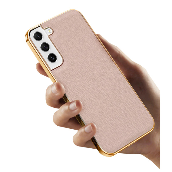 Case for Samsung Galaxy S22+ Plus, Cowhide Leather, pink