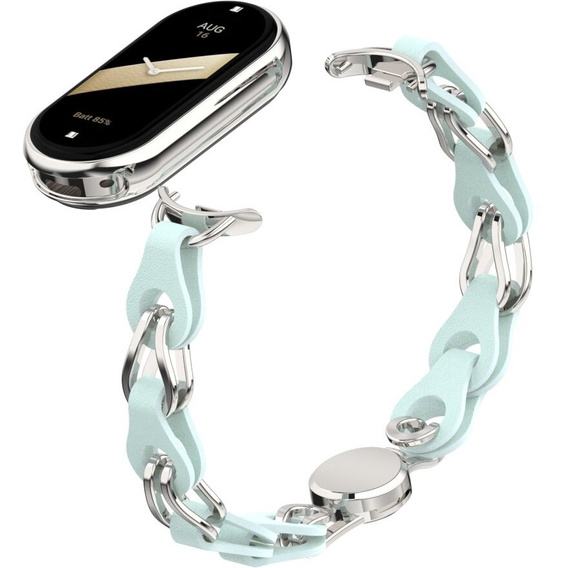 Stainless Steel Watch Strap with Protective Case for Apple Watch, Silver