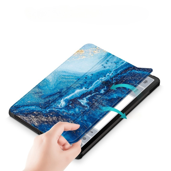 Case for Samsung Galaxy Tab S9, Smartcase Hybrid Pen Slot, sea wave