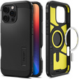 Spigen case for iPhone 16 Pro Max, Tough Armor Mag MagSafe, black + 9H Tempered Glass