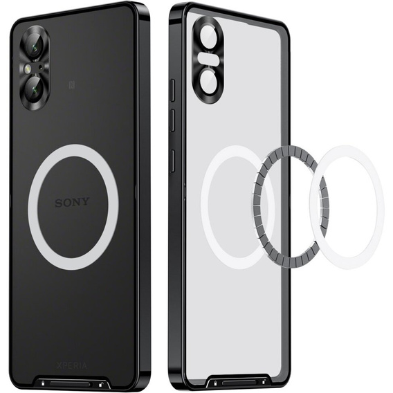 Camera Protection Case for Sony Xperia 5 V, CamShield MagSafe, transparent / black