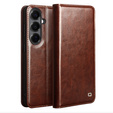 Qialino leather case with flap Wallet for Samsung Galaxy S26 Plus, brown