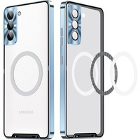 Camera Protection Case for Samsung Galaxy S21 FE 5G, CamShield MagSafe, transparent / blue