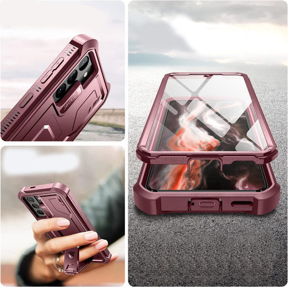 Armored case for Samsung Galaxy S21, Dexnor Full Body, red