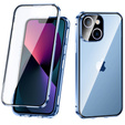 Case for iPhone 13, Magnetic Dual Glass, blue
