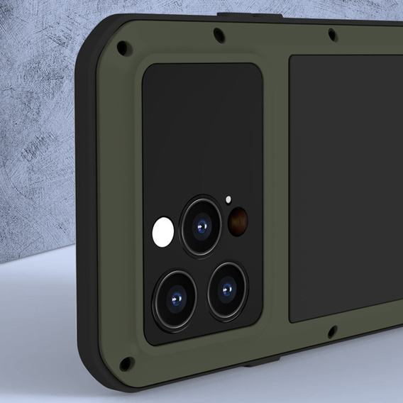 Love Mei Case for iPhone 14 Pro, armored with glass, green
