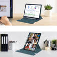 Keyboard case for Samsung Galaxy Tab S6 Lite 2024 / 2022 / 2020, Rotary 360° Leather, dark green
