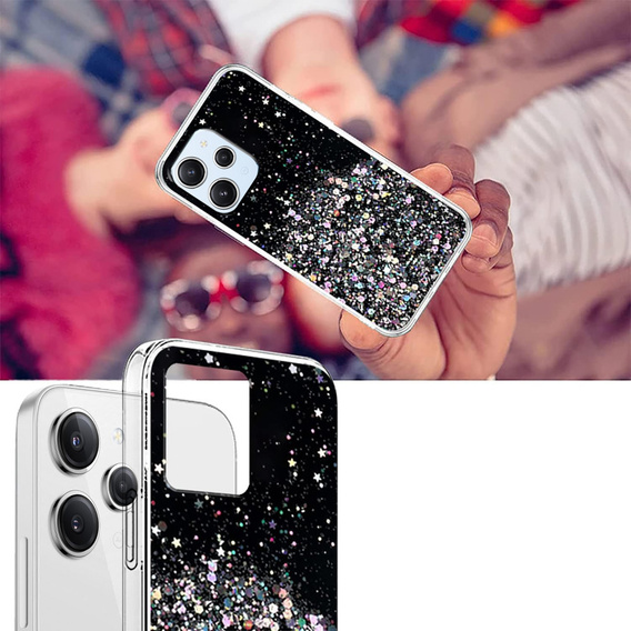 Case for Xiaomi Redmi 12, Glittery, black