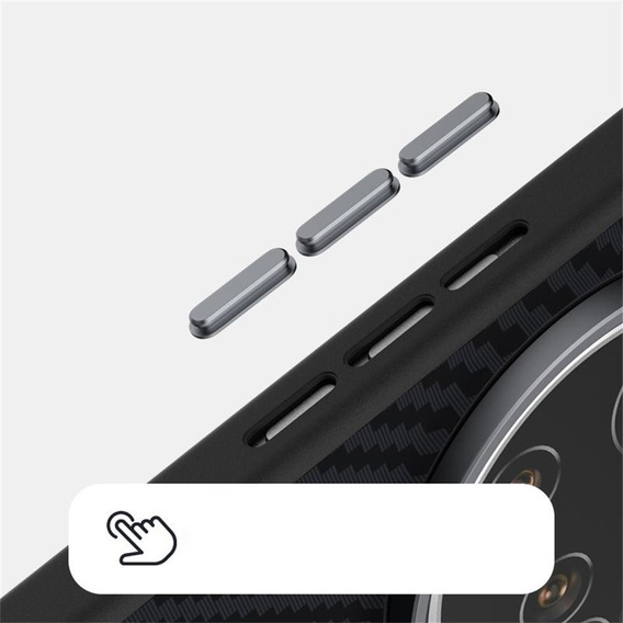 ABEEL Case for Xiaomi 15 Ultra, Carbon Fiber, for MagSafe, black