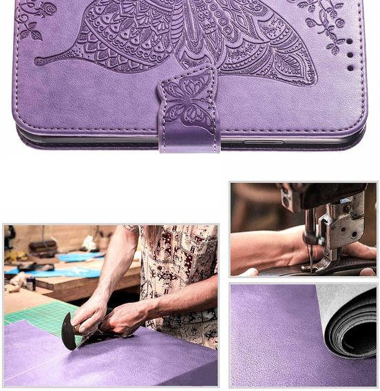 Flip case for Oppo Reno 13F / Oppo Reno 13FS, Butterfly, purple