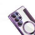 Flip case for Samsung Galaxy S25 Ultra, RFID Wallet MagSafe CamShield, purple