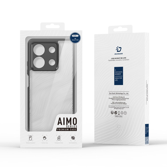 DuxDucis case for Xiaomi Redmi Note 13 5G, Aimo case, transparent / black