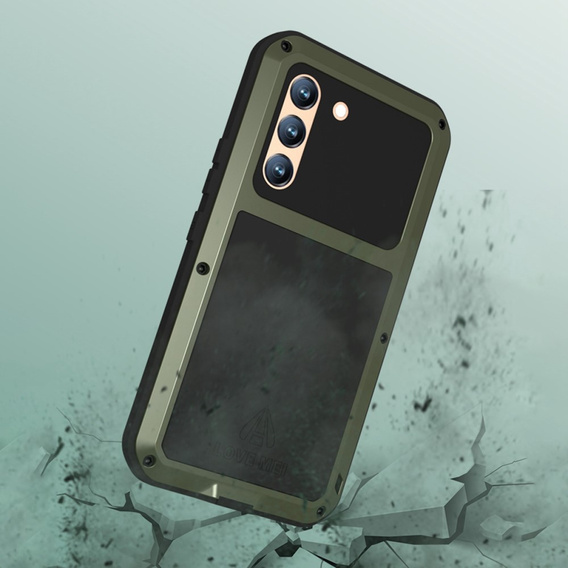 Love Mei Case for Samsung Galaxy S22, armored with glass, green