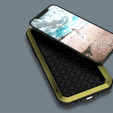 Love Mei Case for iPhone 14, armored with glass, yellow