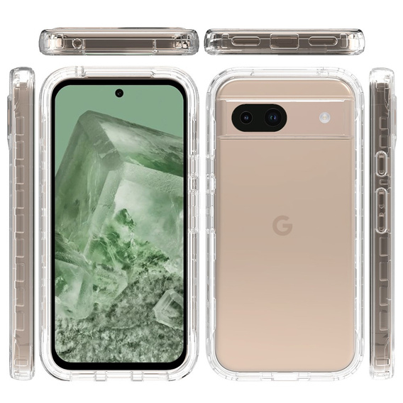Case for Google Pixel 8A, Shockproof, with film, transparent