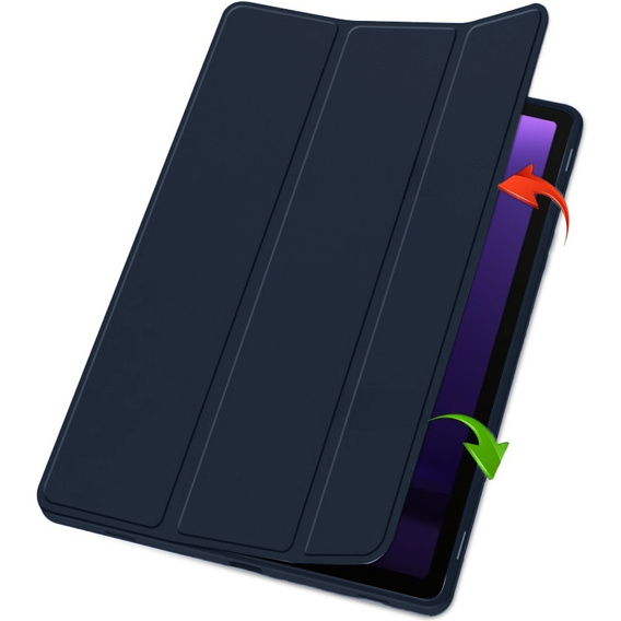 Case for Samsung Galaxy Tab S10 FE+ Plus, Smartcase with stylus space, dark blue