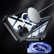 Case for iPhone 16, Shockproof, with glass, for MagSafe, black