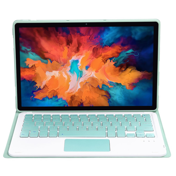 Case + keyboard Lenovo Tab P11 J606F / Tab P11 5G / P11 + Plus, TouchPad Keyboard, light green