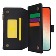 Flip case for Samsung Galaxy S24, Wallet Zipper Pocket RFID, with shoulder strap, black