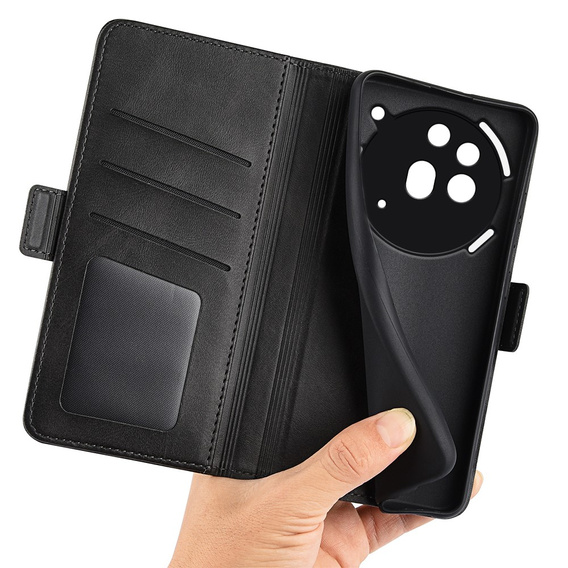 Flip case for Nothing Phone 3a Pro, Leather Wallet, black
