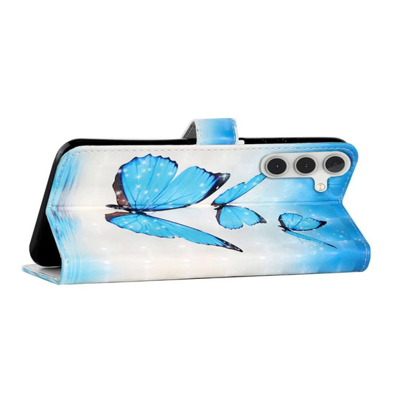 Flip case for Samsung Galaxy A05s, Wallet, Butterflies, blue