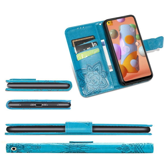 Flip case for Oppo A40 / Oppo A40m, Butterfly, blue
