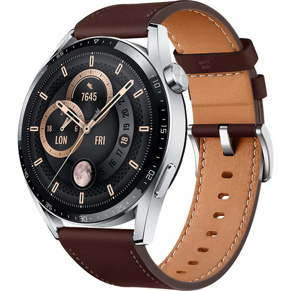 Universal leather watch strap with a width of 22 mm for telescopic pins 