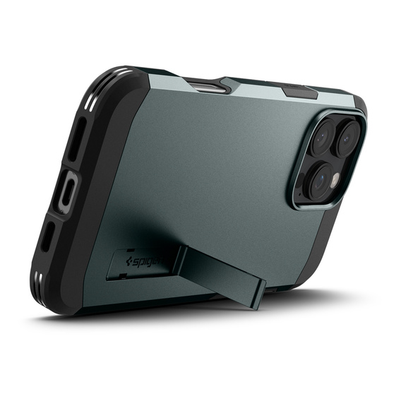Spigen case for iPhone 16 Pro, Tough Armor Mag MagSafe, green + 9H Tempered Glass