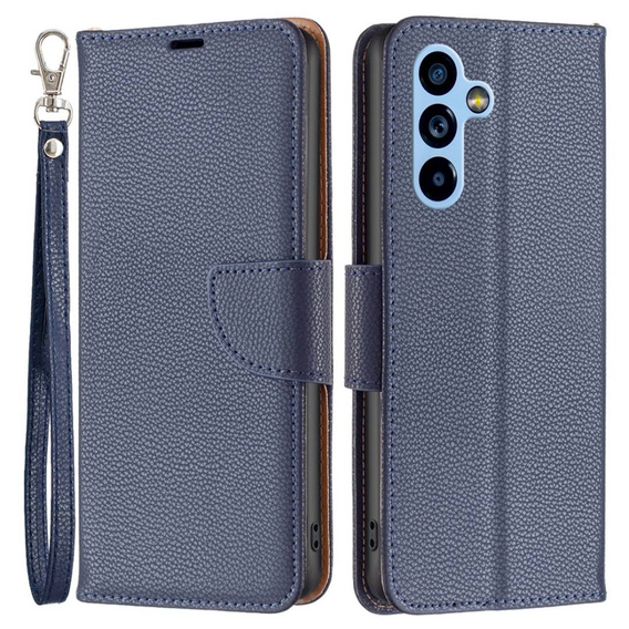 Flip case for Samsung Galaxy A54 5G, Wallet Litchi Magnet, dark blue
