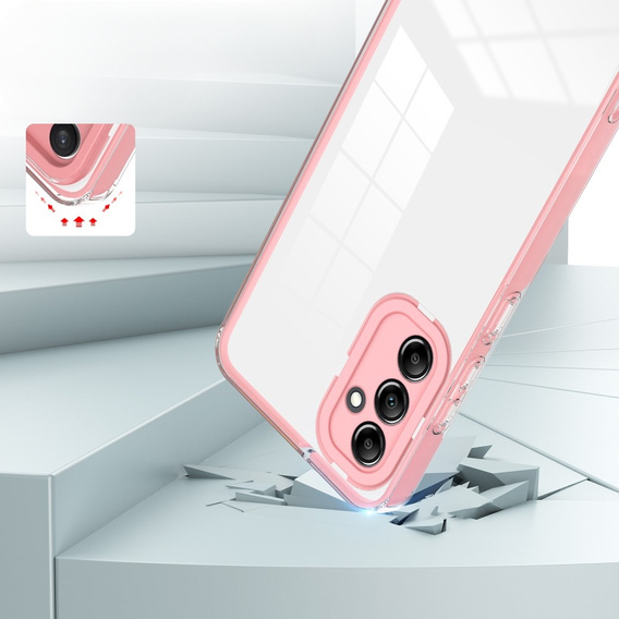 Case for Samsung Galaxy A14 5G, Fusion Hybrid, transparent / pink