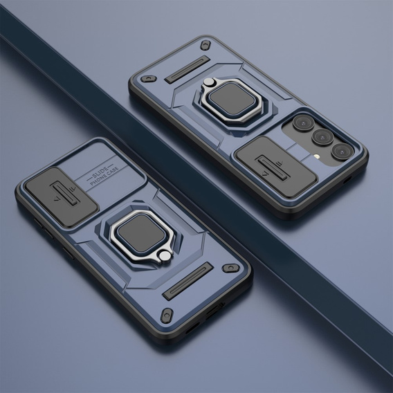 Case for Samsung Galaxy S24, KickStand Camera Lens, blue