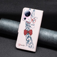 Flip case for Xiaomi 13 Lite, Wallet, giraffe, pink