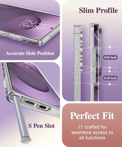GVIEWIN Case for Samsung Galaxy S25 Ultra, Camera Slider – Quicksand/Purple